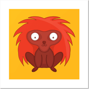 Cute Lion Tamarin Posters and Art